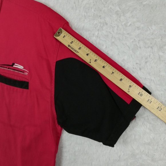 Dale‎ Earnhardt Jr Mens Shirt Button Up Chase Authentics Red Short Sleeve 8 L - Picture 12 of 15